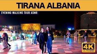 TIRANA, ALBANIA - RRUGA E KAVAJES - SHESHI SKENDERBEJ - EVENING WALK ASMR [4K HDR 60 FPS]