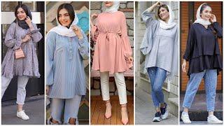 Short tunic top with jeans || designer top outfit ideas for girls