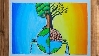 Save Water Drawing Easy And Beautiful / Save Water Save Earth Drawing Competition