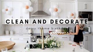 clean and decorate with me for a birthday party | daisy theme  birthday decoration ideas at home