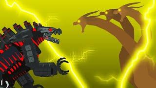 Mechagodzilla vs King Ghidorah/Stick nodes Animation