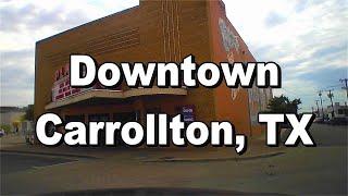 Driving Downtown Carrollton, TX (Dash Cam)