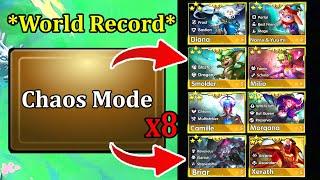 *World Record* Chaos Mode = All x8 Units 5 Cost 3 Star !?⭐⭐⭐