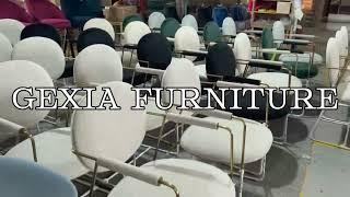 GEXIA FURNITURE_ Stainless Steel Luxury Dining Chairs