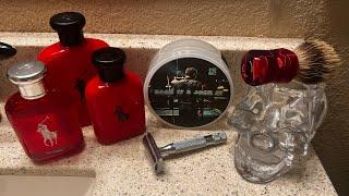 Polo Red Homage-HC&C’s “Back It & Jack It” Soap & Aftershave. Rockwell 6C DE Razor, Shavemac Badger