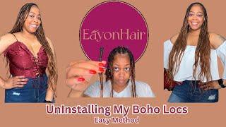 How to Easily Remove Individual Crochet Boho Faux Locs Ft. Eayon Hair