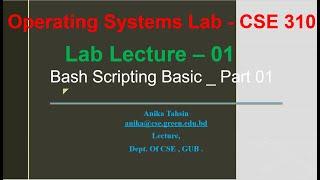 Lab Lecture 01 Bash Scripting Basic _ Part 01 @Dulal-CSEcode , @CSE & @Green University