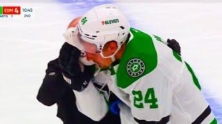 Roope Hintz Injured By Adam Henrique Puck to Face Eye | Dallas Stars vs Edmonton Oilers Highlights