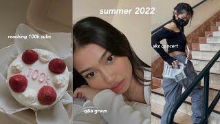 [vlog] summer 2022  late nights, friends, baking, skz concert, silver play button, q&a grwm + more