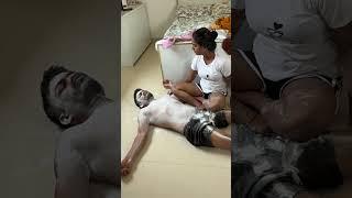 Rahul ko powder se nehla diya  #heenaprajapati #trending #youtubeshorts #vlog