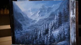 Winter Mountain Landscape Painting