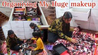 Organising makeup with me  Huge makeup collection  Akanksha soni