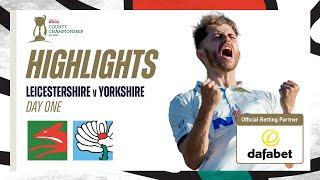 Highlights: Leicestershire vs Yorkshire - Day One | 18 wickets fall on an eventful first day