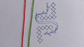 Alphabet 'S' design with gujrati stitch // Hand embroidery work for beginners