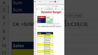 SUMIF Function Trick: Single Cell Dynamic Range! #Short Excel Magic Trick 12