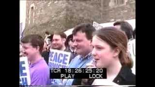 Protests at Tower Museum in Derry against John Major's visit, May 1995.