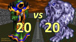 20 Dark Bishops vs 20 Wendigos - Monster Infighting - Hexen Retro Battles