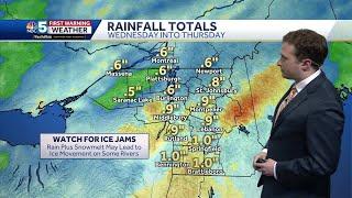 Localized river flood threat in Vermont, New York this week (3-3-25)