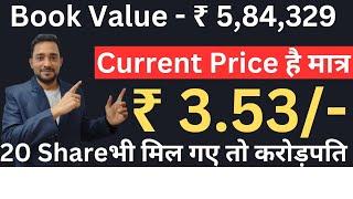 ₹ 3.53/- रूपये का PennyStock 20 Share भी मिल गए तो करोड़पति |#debtfree #smallcapstocks