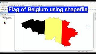 Design the flag of Belgium in ArcGIS using shapefile