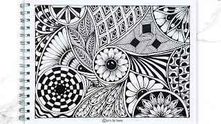 Zentangle Art For Beginners | Zentangle  inspired Art | Zentangle Pattern| Doodle Pattern |Zendoodle