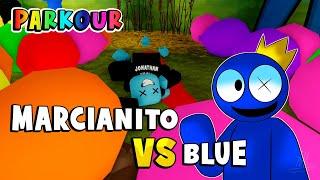  BLUE  VS MARCIANITO - RAIMBOW FRIENDS #funny #roblox #rainbowfriends #viral #blue #parkour #colab