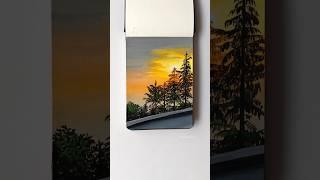 Paint a beautiful sunset with me  #art #pretty #sunset #painting #shorts #youtubeshorts #tutorial