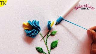 Elegant flower design|latest hand embroidery|embroidery tutorial|kadhai design