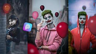 Picsart Joker Face Concept Photo Editing Tutorial In Picsart Step by Step In Hindi - Joker Editing