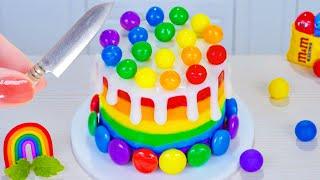 Satisfying Miniature Rainbow Fondant Cake  Yummy Miniature Rainbow Cake Recipe Tutorials