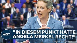 BUNDESTAG: Brandrede von Alice Weidel - "In diesem Punkt hatte Angela Merkel Recht!"