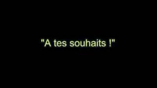 FRENCH:  bless you (informal) A tes souhaits.mpg