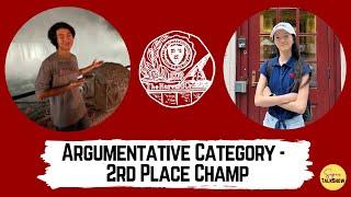 Argumentative Category -  2nd Place Champ | The Harvard Crimson Global Essay Comp | Super TalkShow