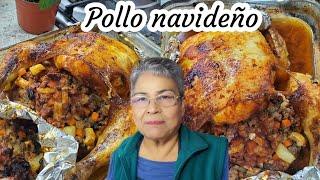 DELICIOSO POLLO NAVIDEÑO  RELLENO DE PICADILLO DE RES JUGOSO Y FACIL PASO A PASO 