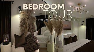 MODERN NEUTRAL BEDROOM TOUR | MINIMALIST AND COZY DECOR BEDROOM DECOR IDEAS 2023 | ASHLEY DIOR