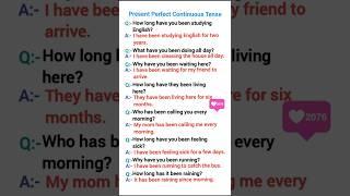 Present Perfect Continuous Tense #learnenglish