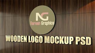 Wooden Logo Mockup PSD | Noreen Graphics |