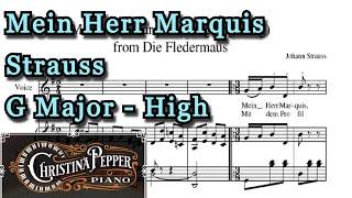 Mein Herr Marquis Piano Accompaniment Strauss Karaoke Die Fledermaus High