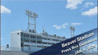 Penn State Beaver Stadium press box demolition.  Jan. 4, 2025.