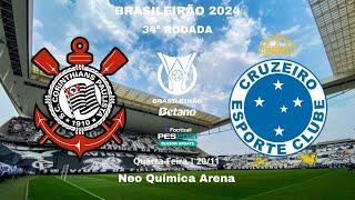 CORINTHIANS x CRUZEIRO | BRASILEIRÃO 2024 | 34ª RODADA | Gameplay 4K 60 FPS PES2021