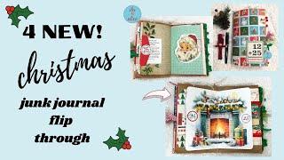 4 NEW Christmas Junk Journals! It's a Flip Through- #junkjournal #christmasjournal #junkjournal