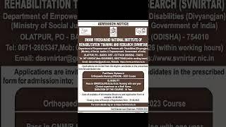 Admission Notice || Rehabilitation Training Centre