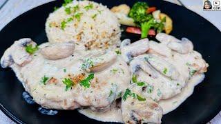 Creamy Garlic Mushroom Chicken | One Pan Chicken With Creamy Mushroom Sauce #chicken #mushroom