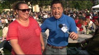 WISN 12's Andy Choi shows off his dancing skills at Jazz in the Parkl