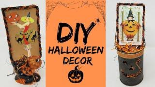 Vintage Halloween Craft with Me | Halloween DIY | DIY Vintage Halloween Assemblage with Printables