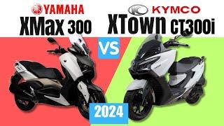 Yamaha XMAX 300 vs Kymco XTown CT300i | Side by Side Comparison | Specs & Price | 2024