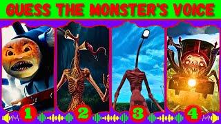 Guess Monster Voice Spider Thomas, Siren Head, Light Head, Choo Choo Charles Coffin Dance