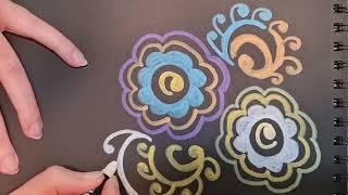 Daisy pattern acrylic Marker  art - Artsy Sister