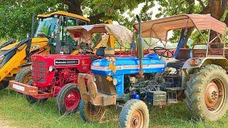 Powertrac Tractor Pulling Mahindra 275 Stuck in Mud JCB 3dx Xpert | Jcb Tractor video #jcb #tractor