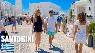 FIRA, SANTORINI Greece - Walking Tour (4K Ultra HD 60fps). August 2022